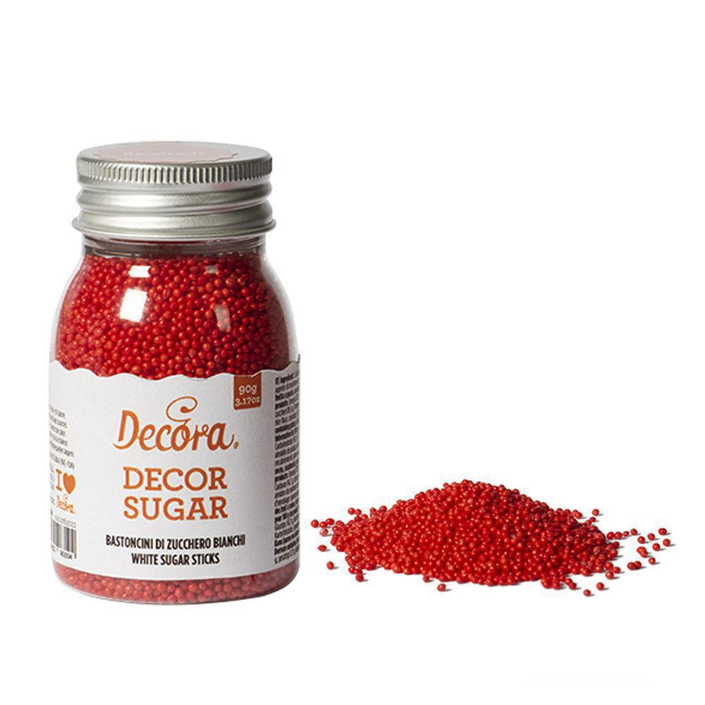 Decora skreytsukur reyðar perlur 90gr