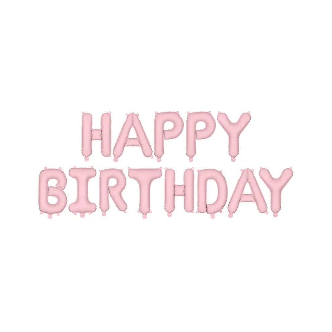 PD Ballónstavir "Happy birthday" 340x35cm Pink
