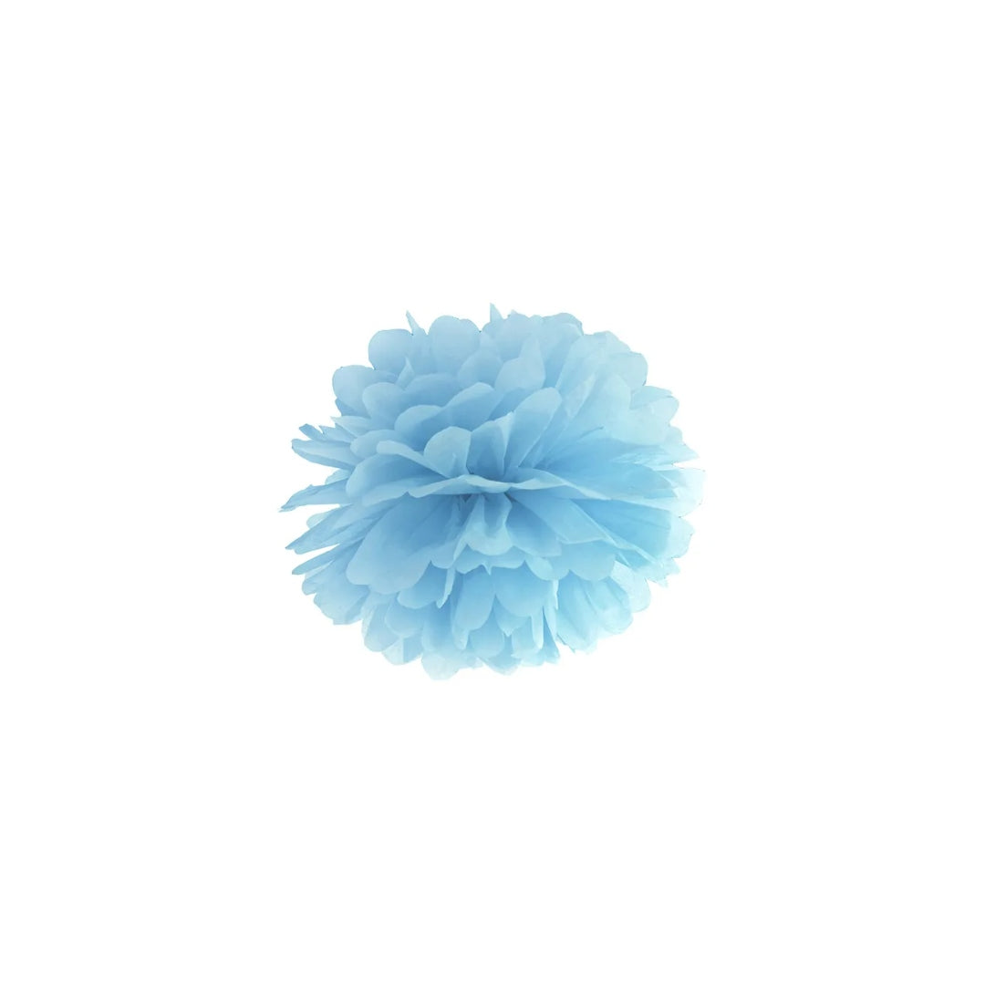 PartyDeco Pompon papír lj. blátt 25cm