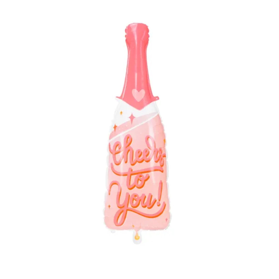 PartyDeco Foliu ballón fløska pink 38x97cm