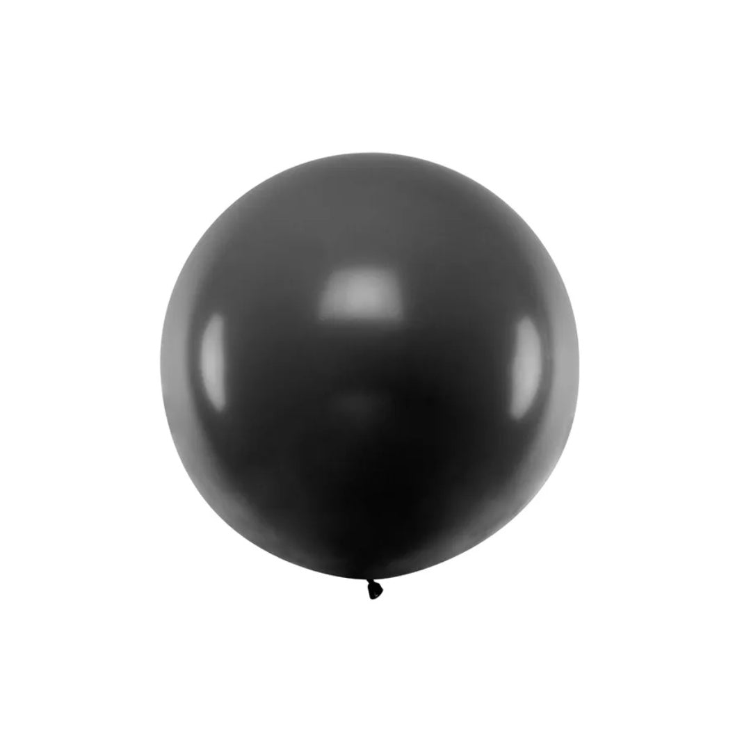 Partydeco ballón rund 1m Pastel svart 1stk