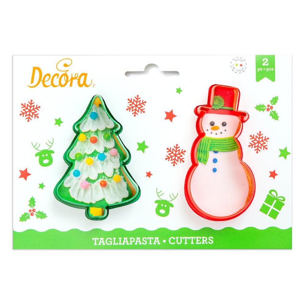 Decora Útskerarar Jólatræ&amp; kavamaður 8xH22cm
