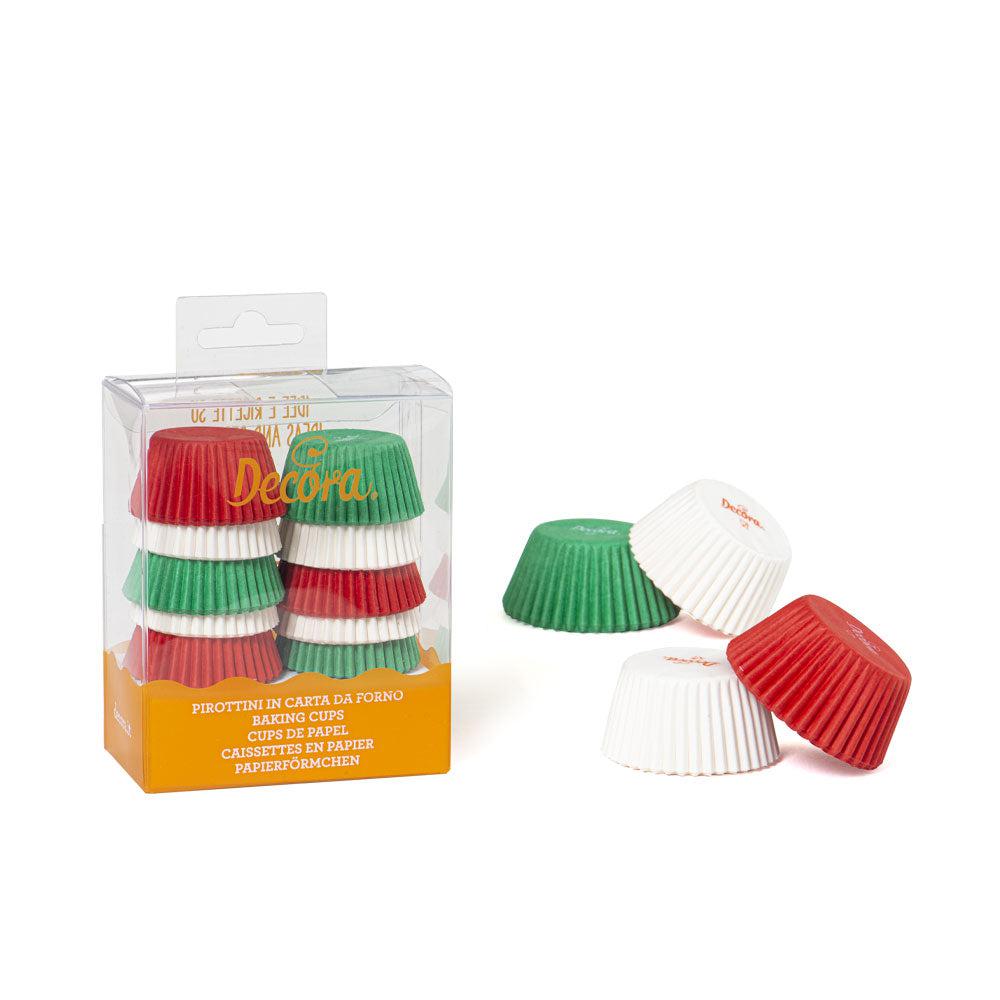 Decora Muffinsformar hvíttir grønir reyðir 200stk 32X22mm