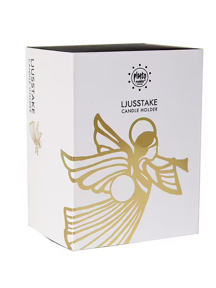 Ljósastaki eingil gull H9cm B11cm