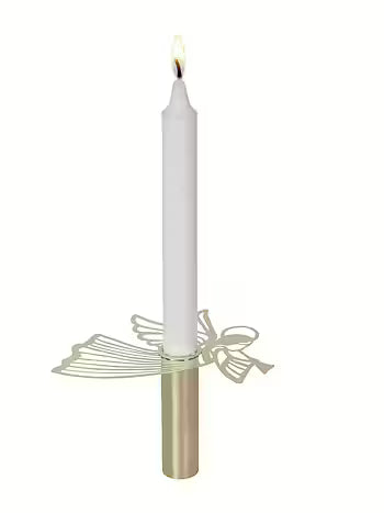 Ljósastaki eingil gull H9cm B11cm