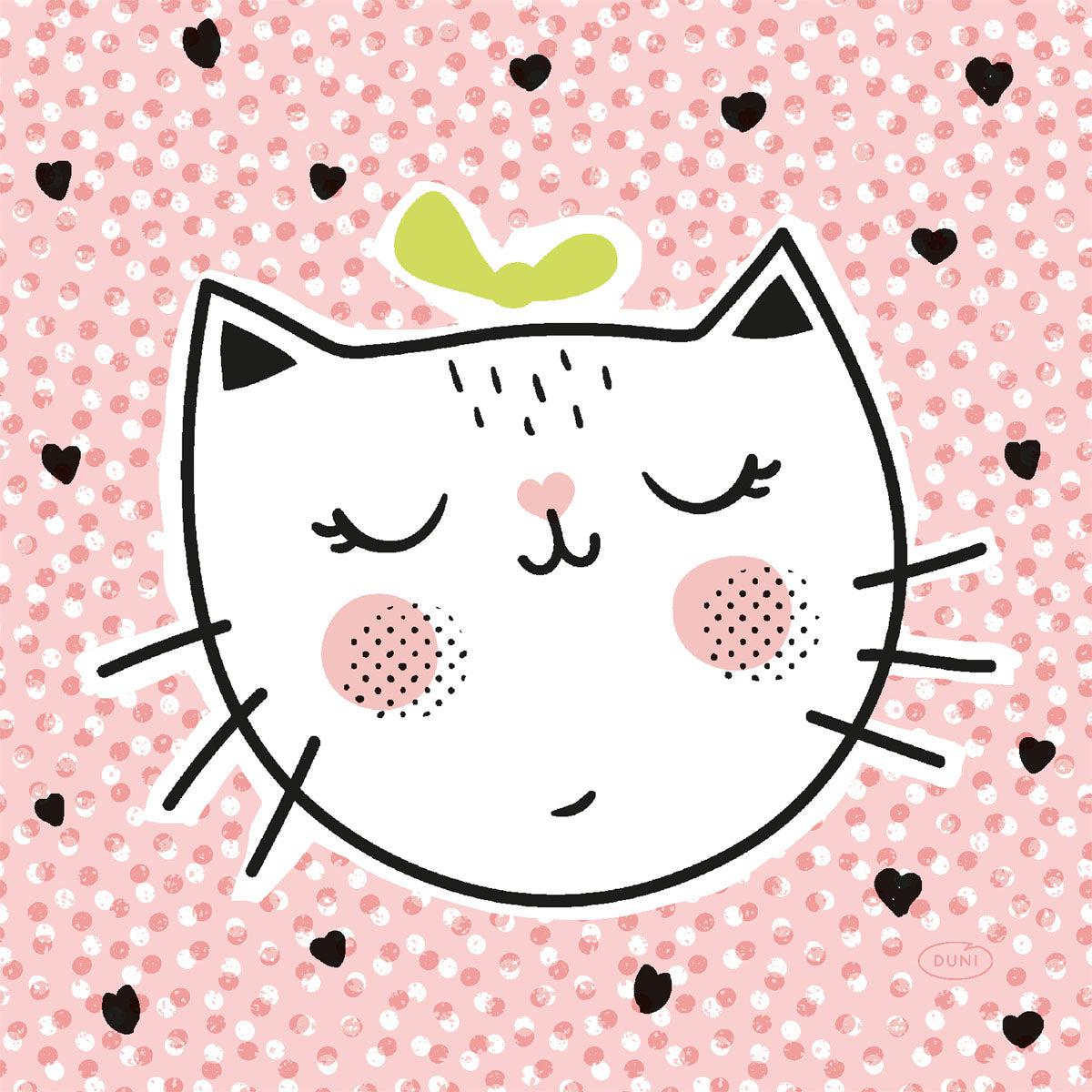 Duni 3-lags serv.33cm 20stk|Kart/12 Playful Cat