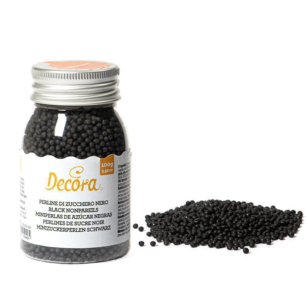 Decora skreytsukur  svartar perlur 100gr