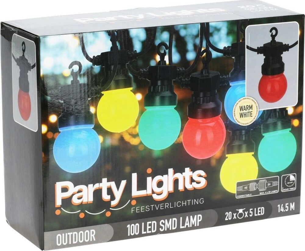 LED peruketa við 20 perum í 4 litum, kann setast saman IP144