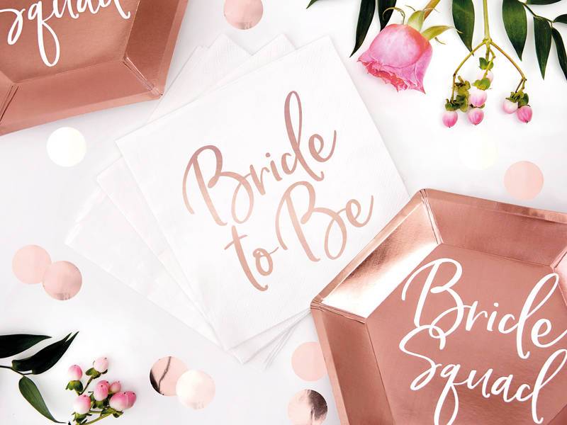 Serv. 33cm 3lag &quot;Bride2be&quot; RósuGull 20stk