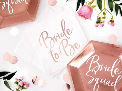 Serv. 33cm 3lag &quot;Bride2be&quot; RósuGull 20stk