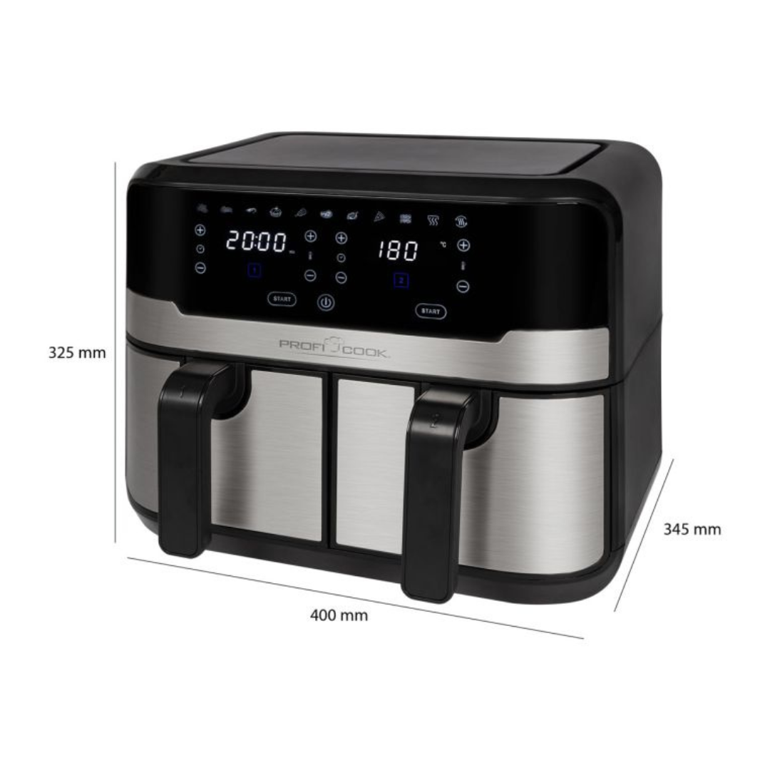 ProfiCook Air fryer dupultur 2x4,5L PC-FR  Svart