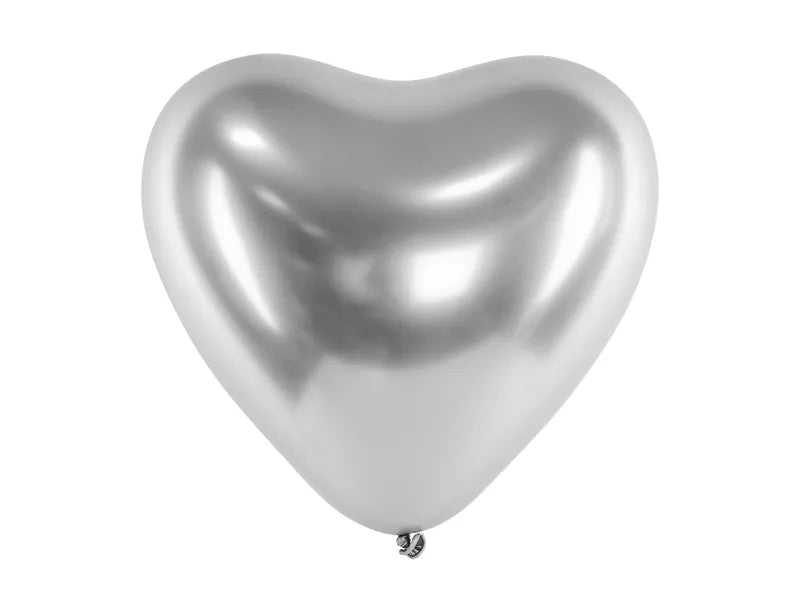 Ballónir Glossy 30cm Hjarta silvur