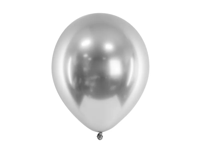 Ballónir Glossy 30cm Silvur 10stk