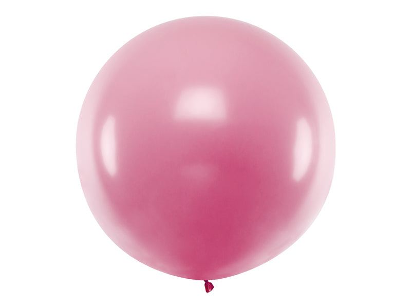 Ballónir rund 1m Metallisk ljóst Pink