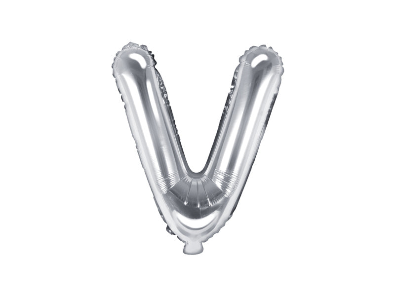Bókstavaballónir&quot;V&quot; 35cm silvur