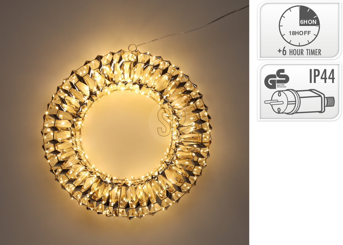 LED Kransur Ø50 gull IP44 v/timara