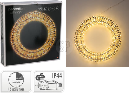 LED Kransur Ø50 gull IP44 v/timara