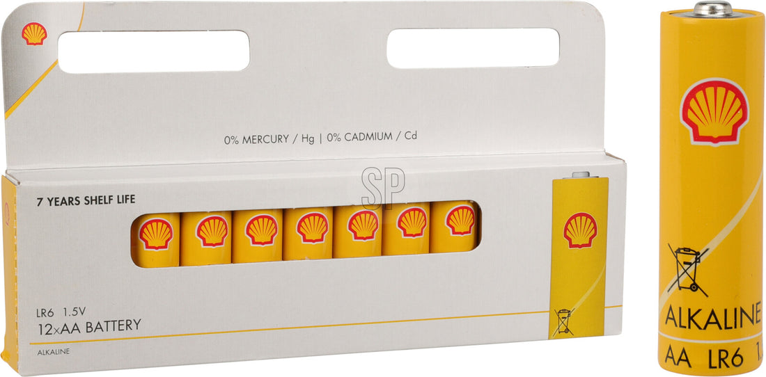 Battaríir 12stk AA Alkaline Shell
