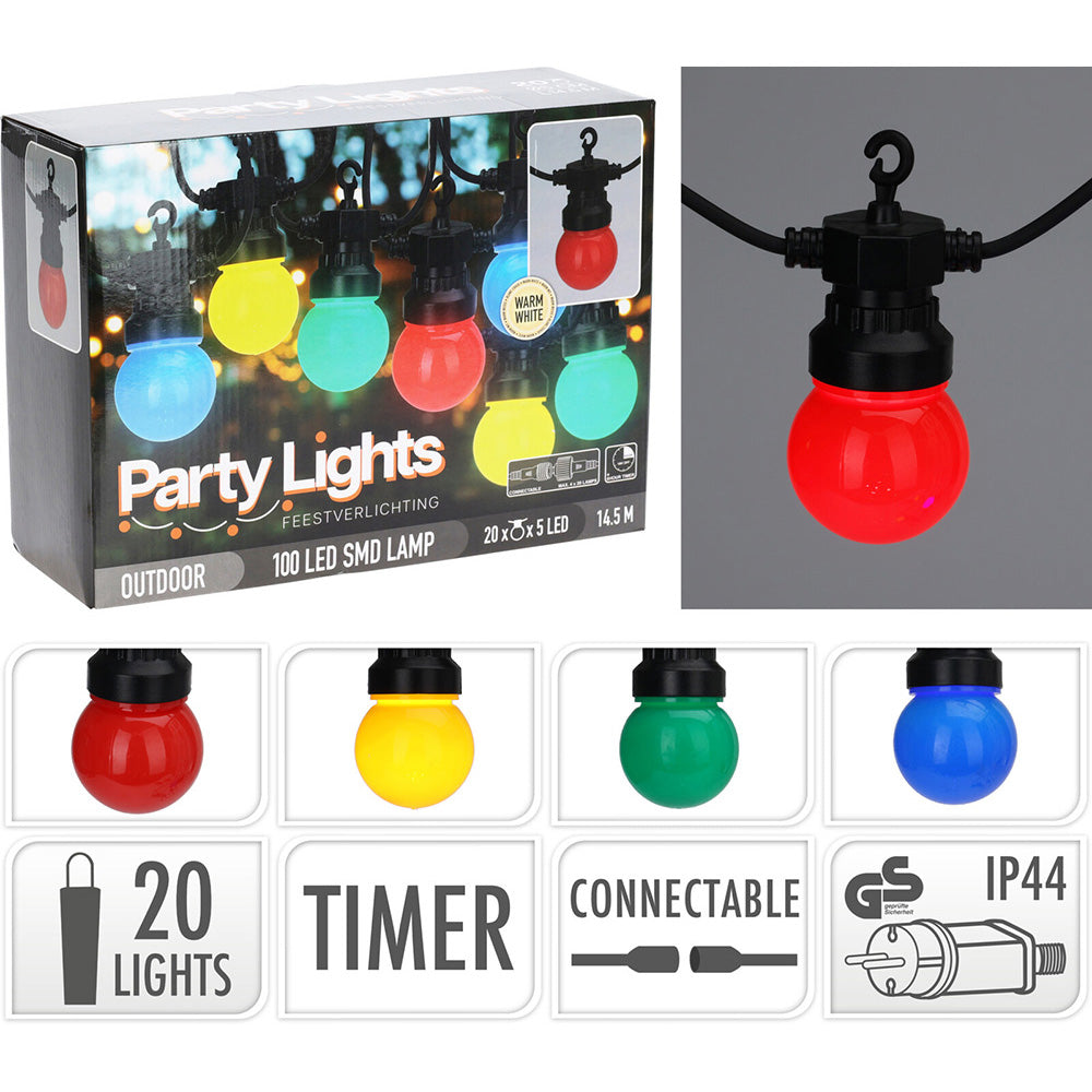 LED peruketa við 20 perum í 4 litum, kann setast saman IP144