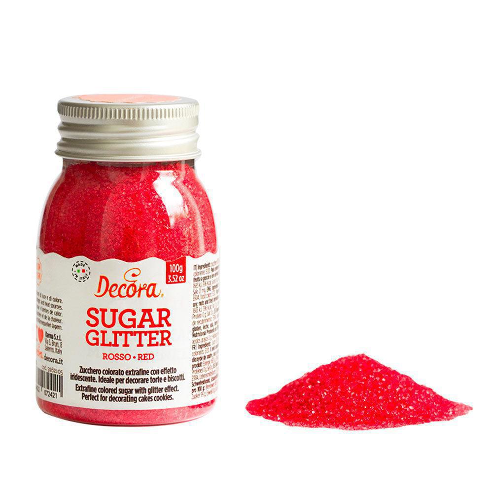 Decora skreytsukur reytt glitrandi 100gr
