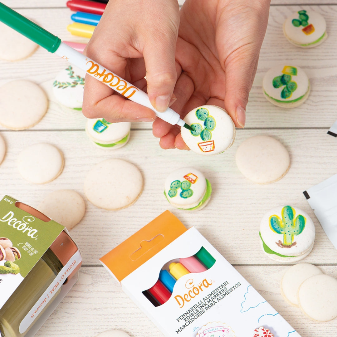 Decora Macaron turrmix t/2x35stk Ø3,5cm hvítt