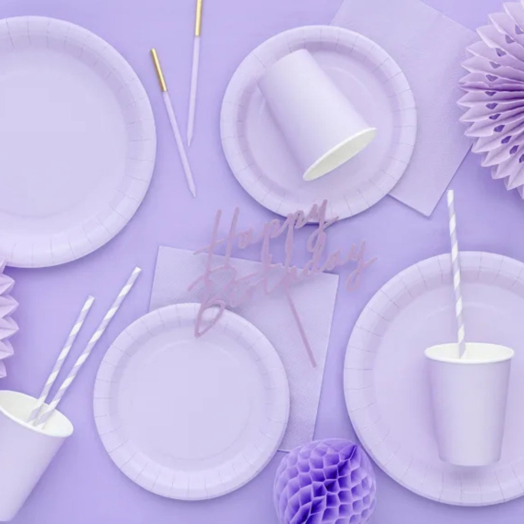 Tallerkar papír lavendel lilla 18cm 6stk