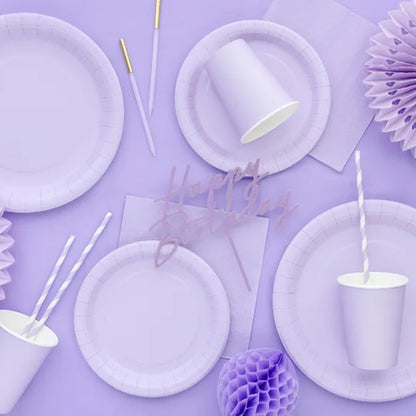 Tallerkar papír lavendel lilla 18cm 6stk