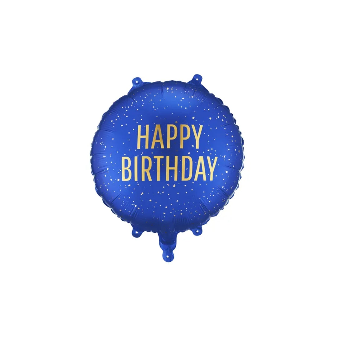 Ballón foliu "Happy Birthday" M. Blátt 35cm