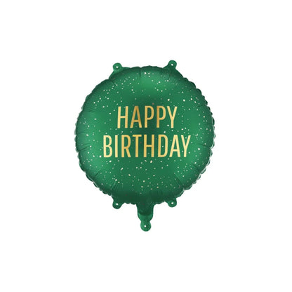 Ballón foliu "Happy Birthday" M. Grønt 35cm
