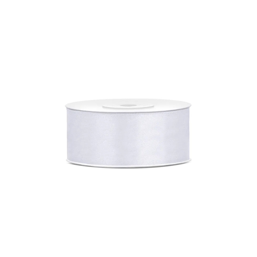 Silkiband hvítt 25mm/25m