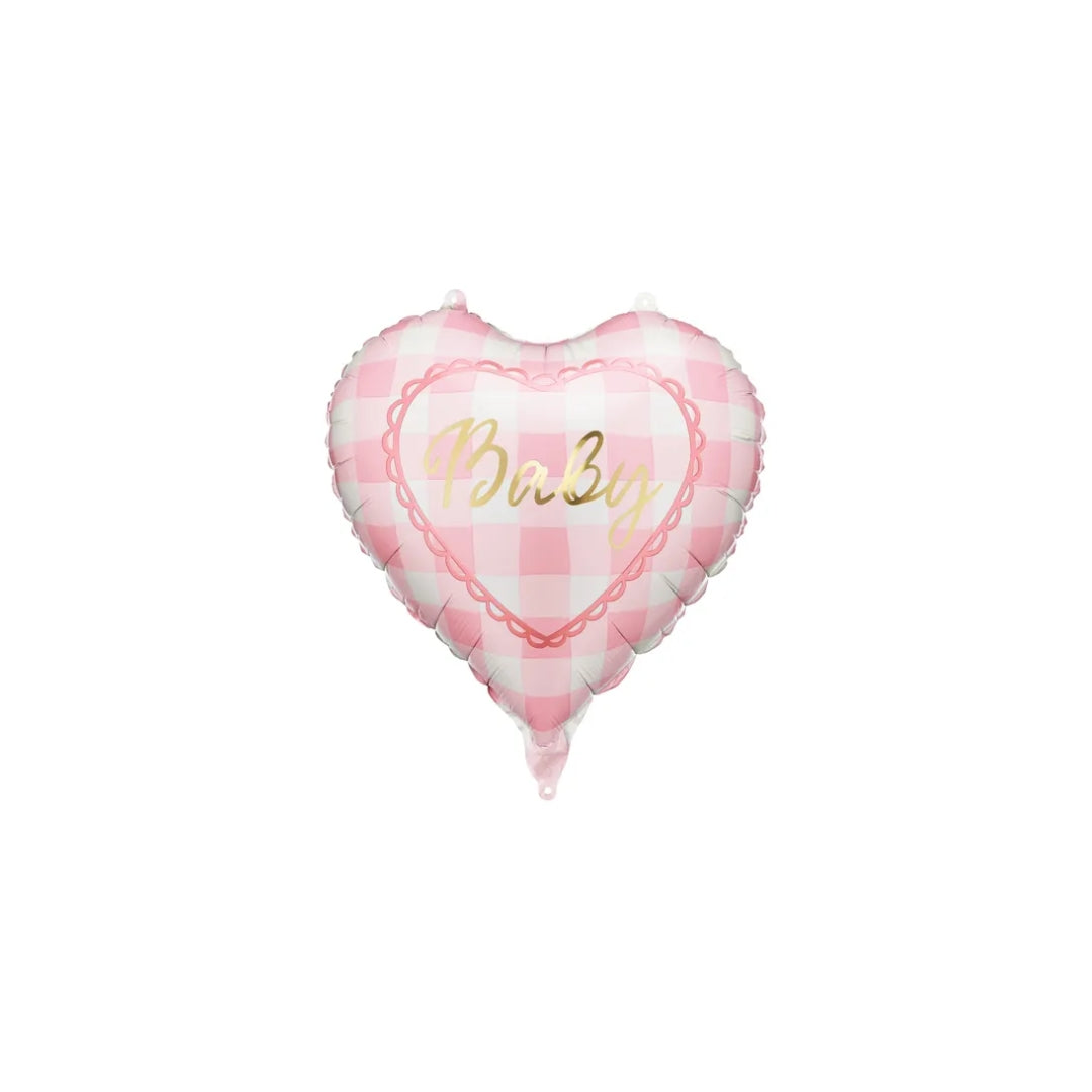 Ballón foliu hjørtu "Baby" ljóst Pink 35cm