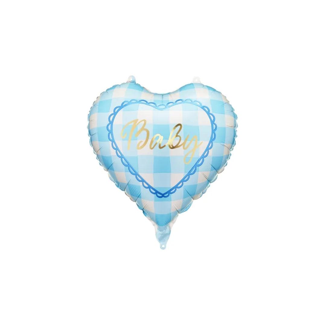 Ballón foliu hjørtu "Baby" ljóst Blátt 35cm
