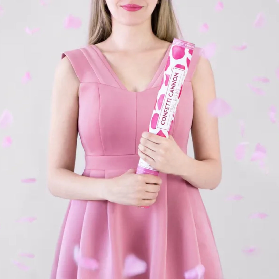 Konfettirør v/ Rósubløð pink 40cm