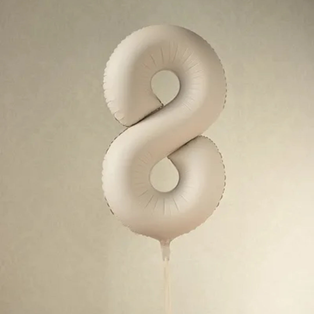 Tallballónir "8" 86cm ljóst Brúnt