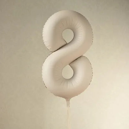 Tallballónir "8" 86cm ljóst Brúnt