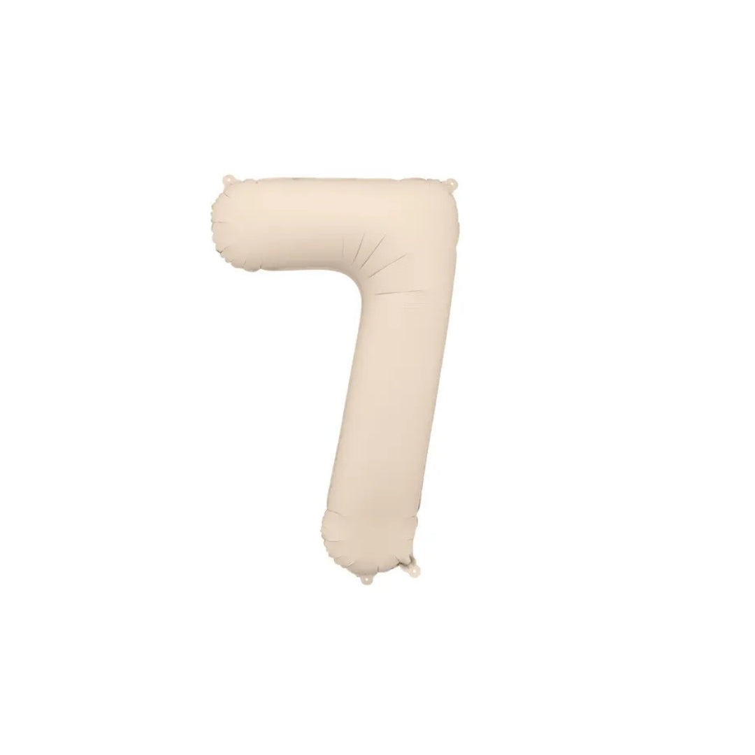 Tallballónir "7" 86cm ljóst Brúnt