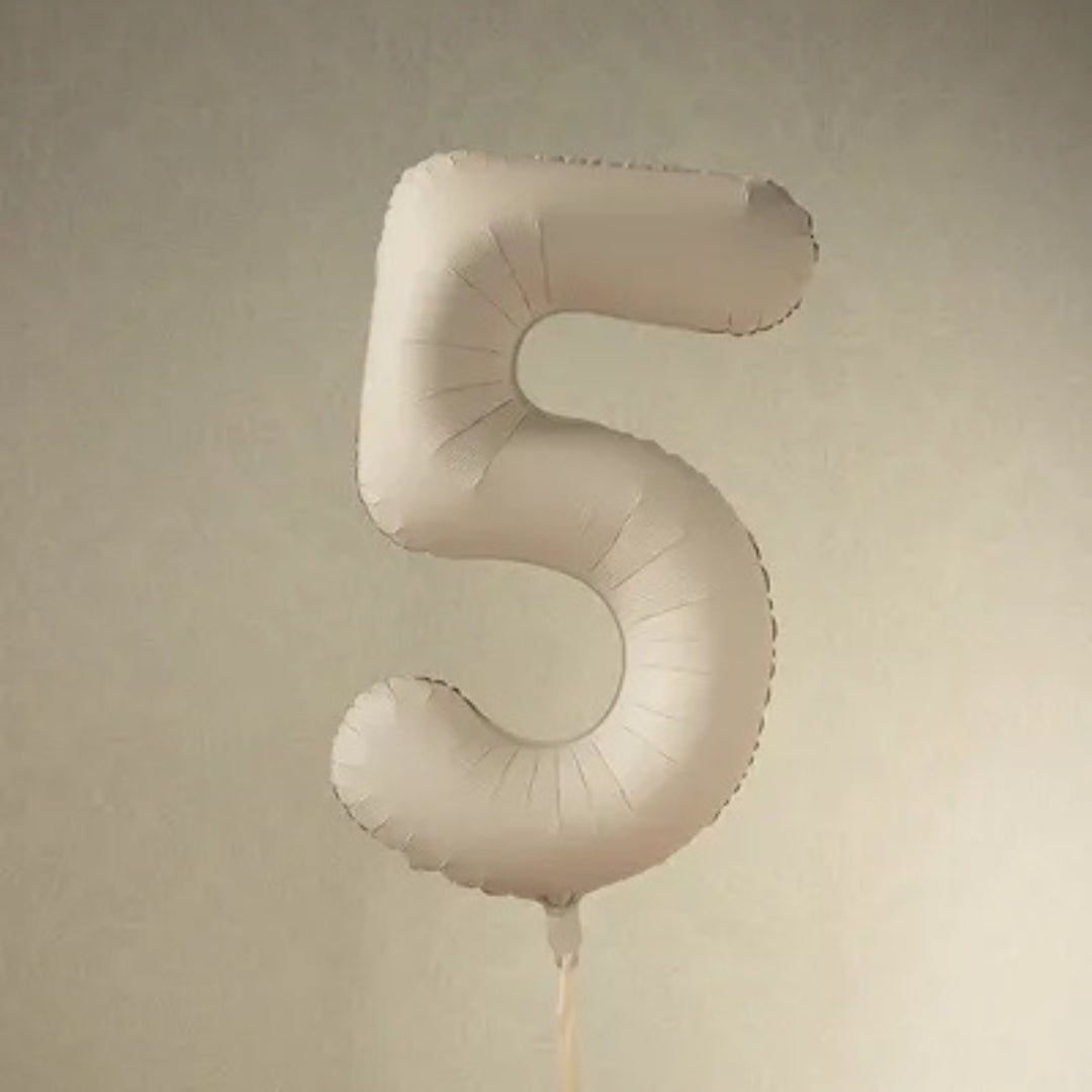 Tallballónir "5" 86cm ljóst Brúnt