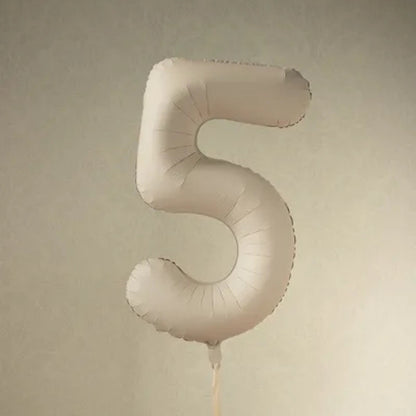 Tallballónir "5" 86cm ljóst Brúnt