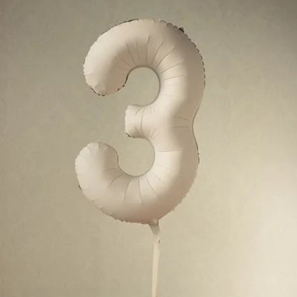 Tallballónir "3" 86cm ljóst Brúnt