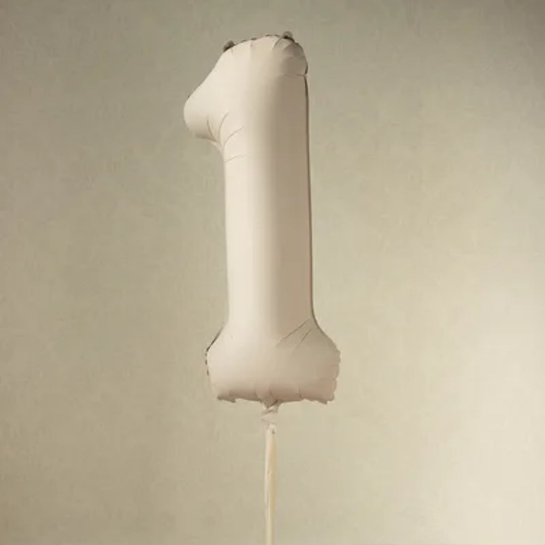 Tallballónir "1" 86cm ljóst Brúnt