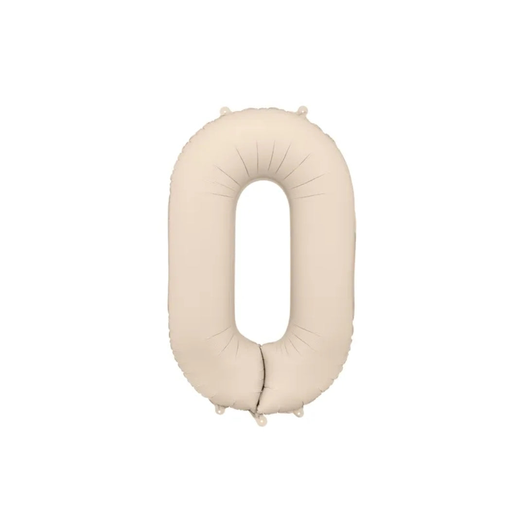 Tallballónir "0" 86cm ljóst Brúnt