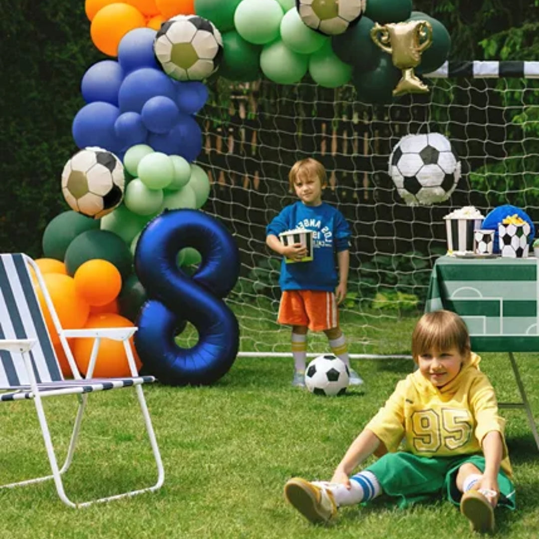 Tallballónir "8" 86cm navy blátt