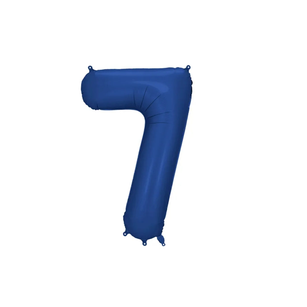 Tallballónir "7" 86cm navy blátt