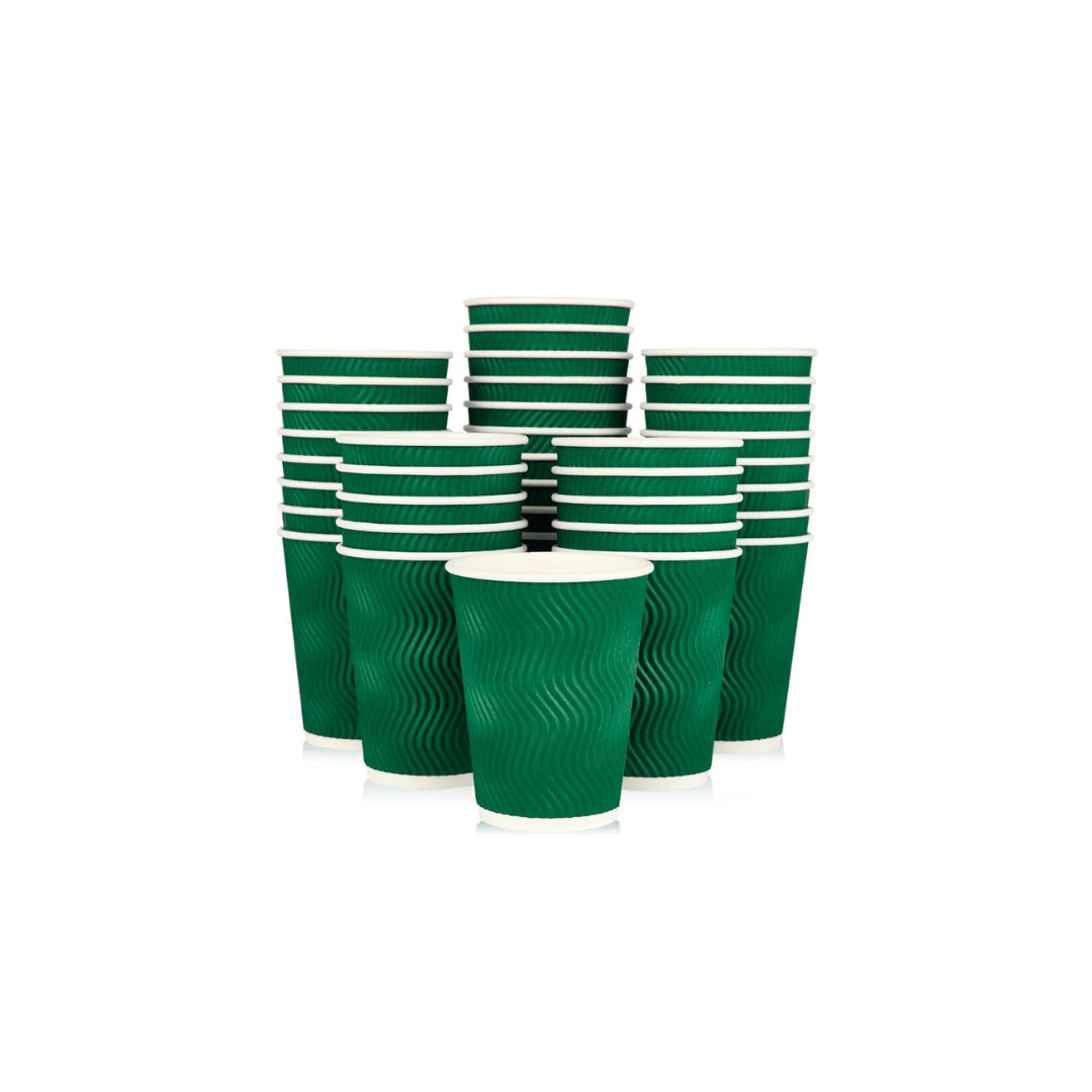 BP Pappbikar 36cl 3-lag bylgjur grønt 25stk|Kar20