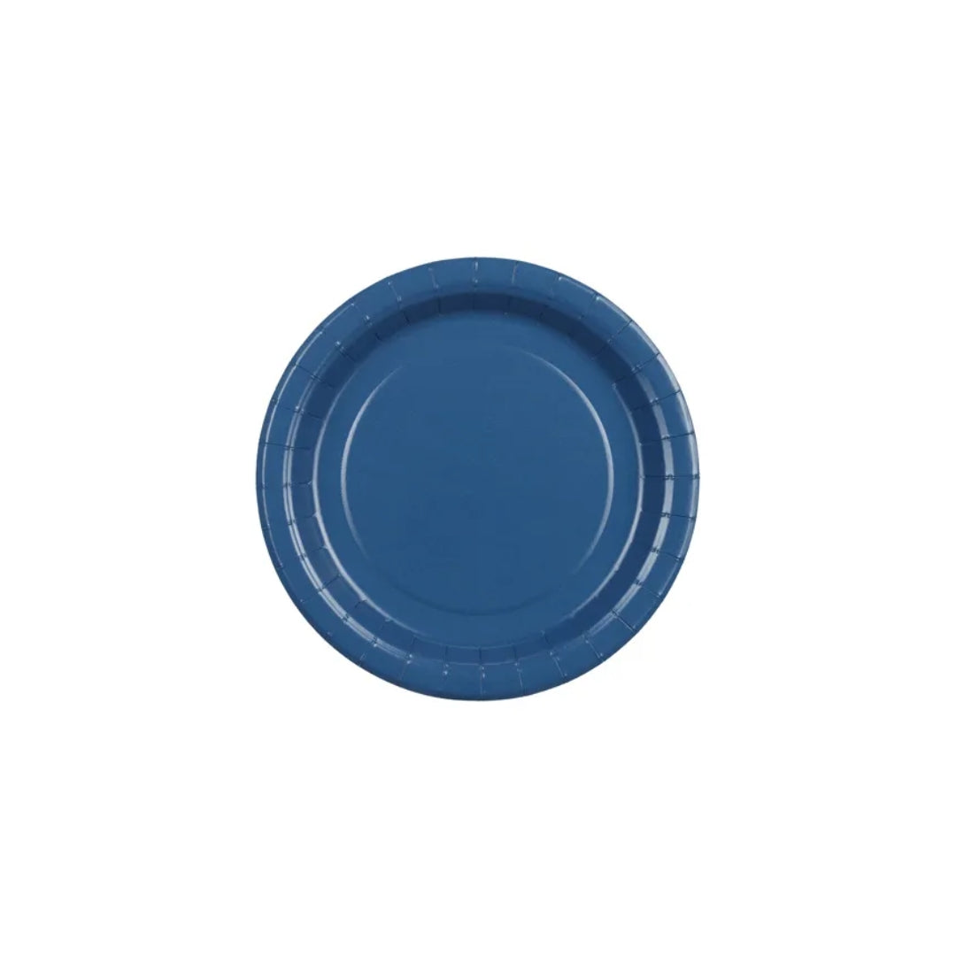 Tallerkar papír M. Blátt 18cm 6stk