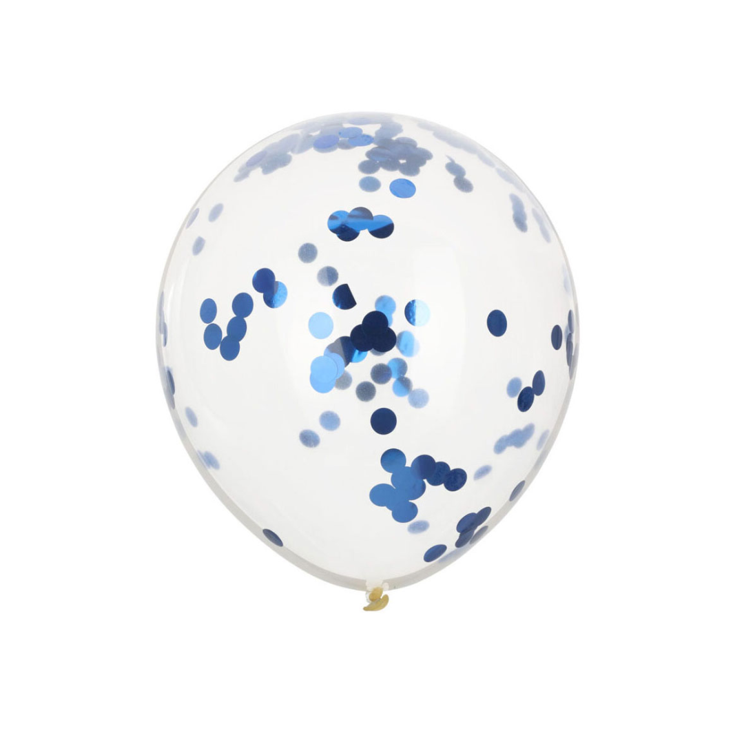 EH Ballónir v/konfetti Blátt 20cm 8stk
