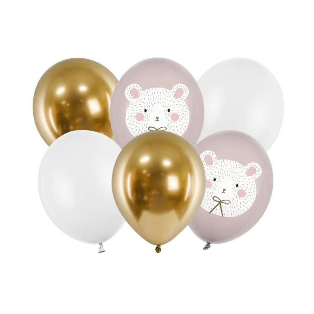 Partydeco Ballónir 30cm 6stk &quot;Polarbjørn&quot;