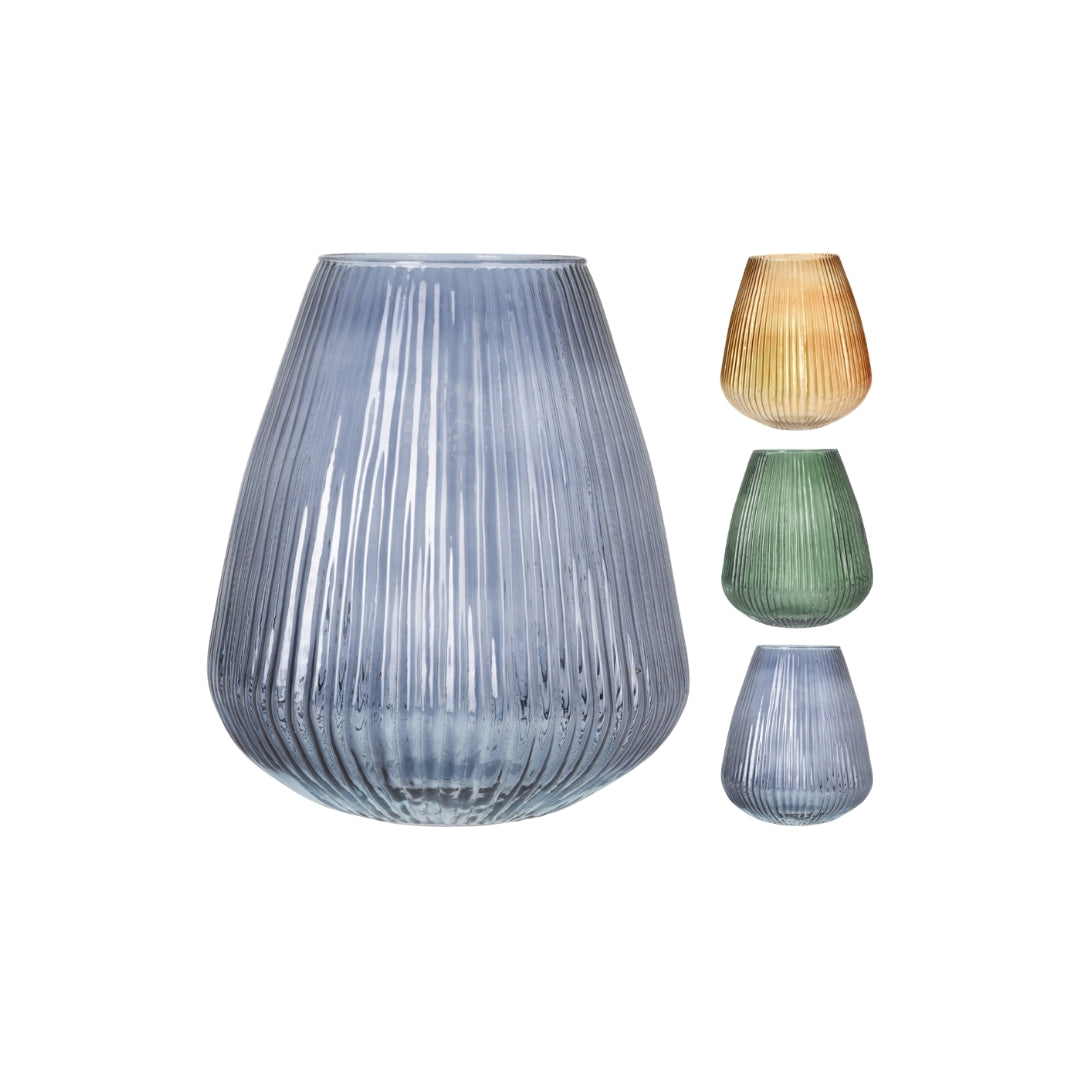 EH Vasi glas 24,5xH28cm 3ass litir 1stk