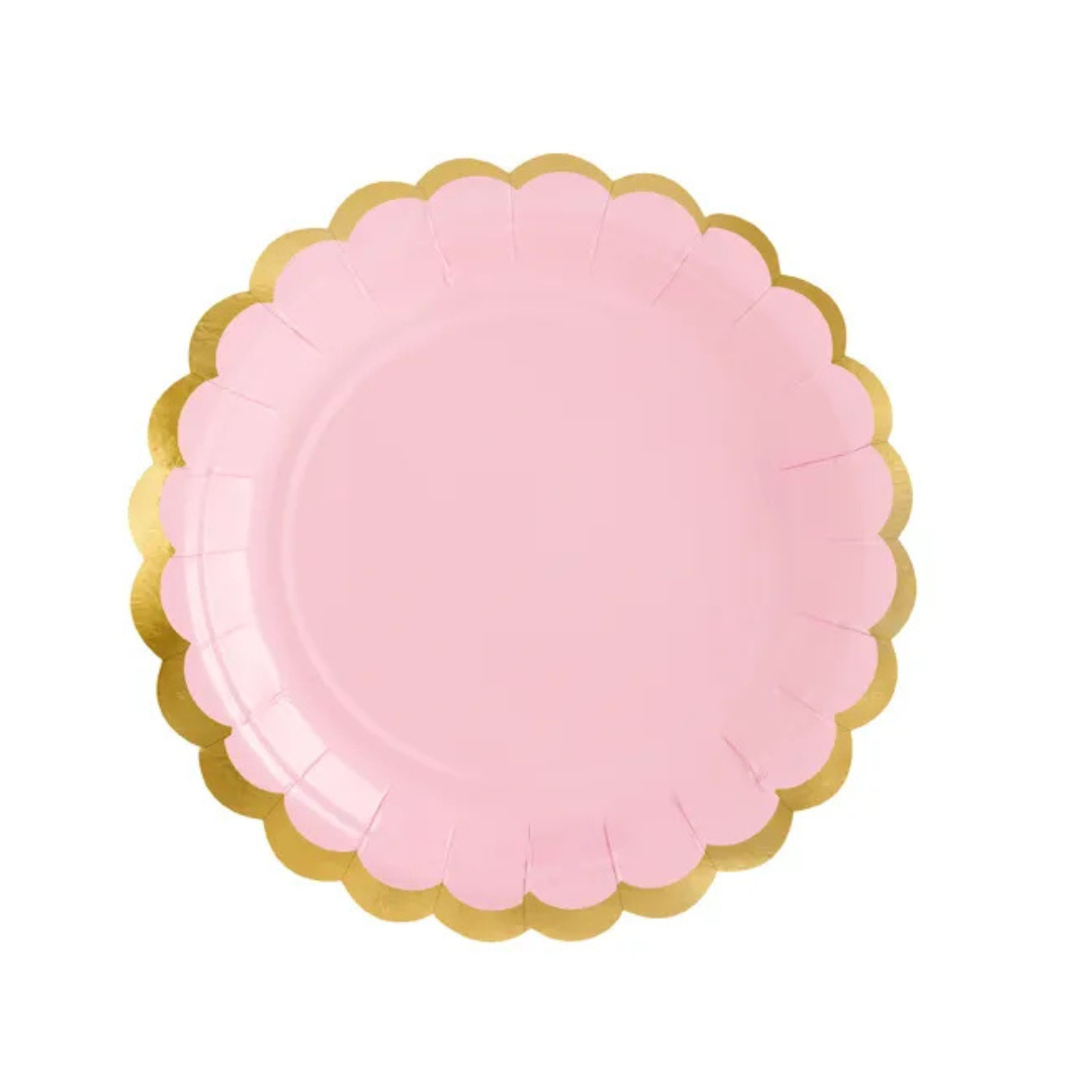 Tallerkar 18cm ljóst Pink 6stk