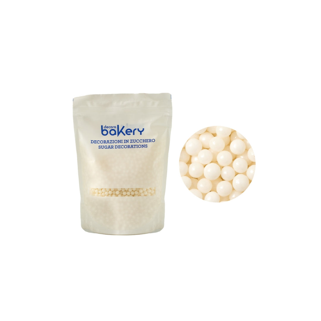 Skreytsukur hvítar kúlur lítlar Ø7mm 1kg